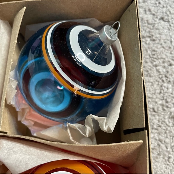 Vintage Kurt Adler Glass Striped Ornaments Hard To Find Christmas Holiday - Picture 8 of 13